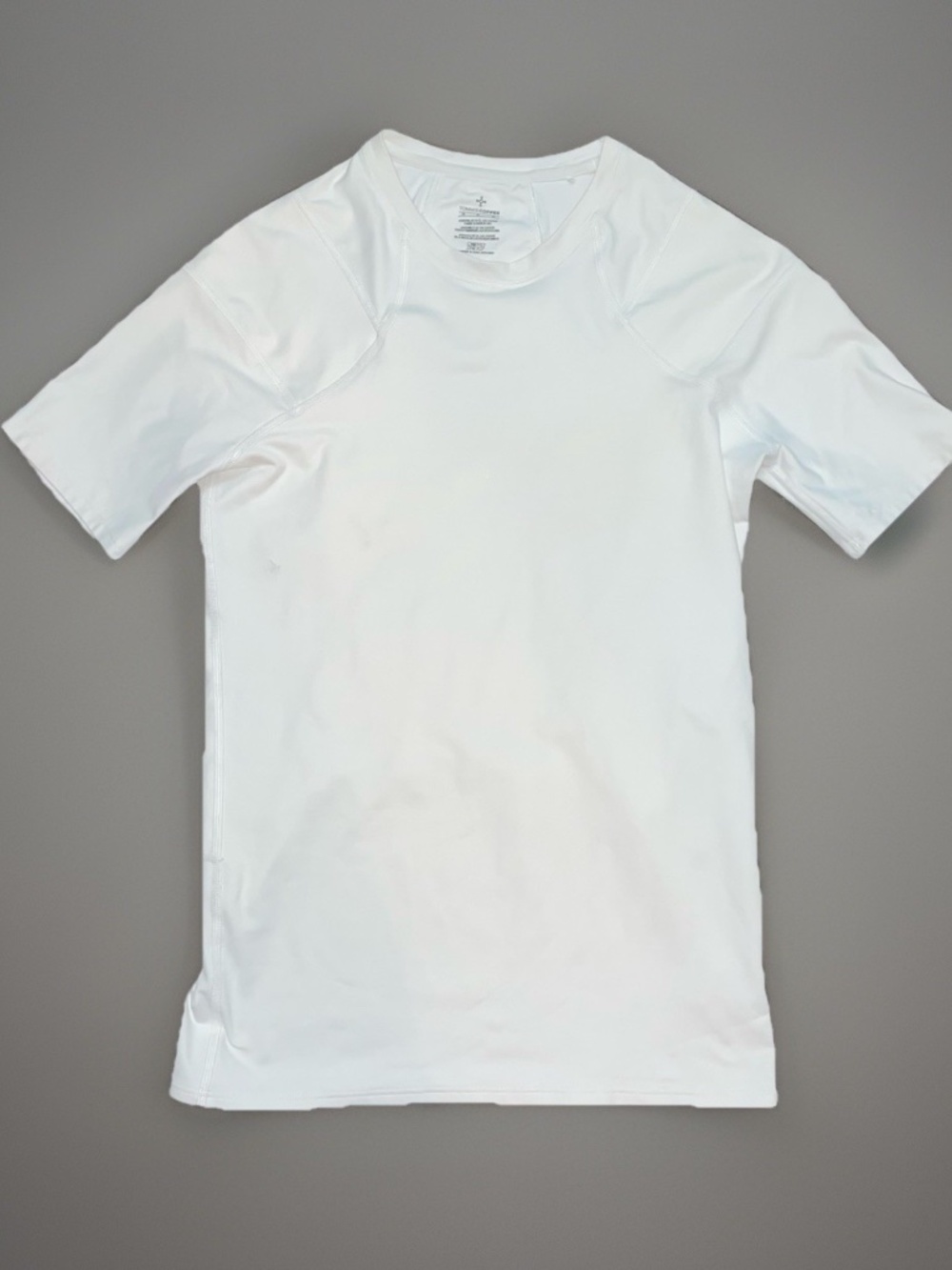 TOMMIE COPPER Men's Compression T Shirt Medium White Lower Back Support